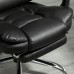 Ergonomic Office Chair, PU Leather Office Chair with Footrest, Reclining Function, Lumbar Support for Home, Office (Black) - USBGY-1HEI